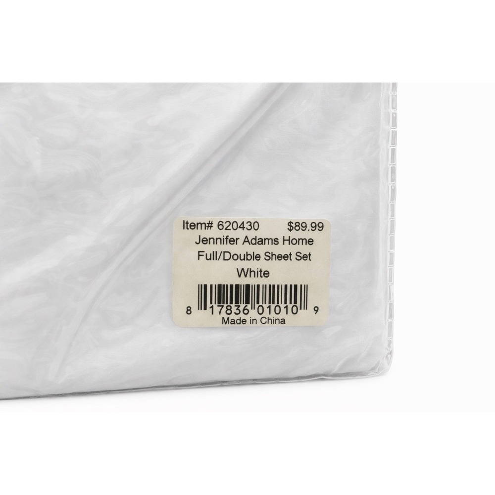 Jennifer Adams Home Eternal Collection Full White Sheet Set 4 Pc Microfiber New - Picture 6 of 6
